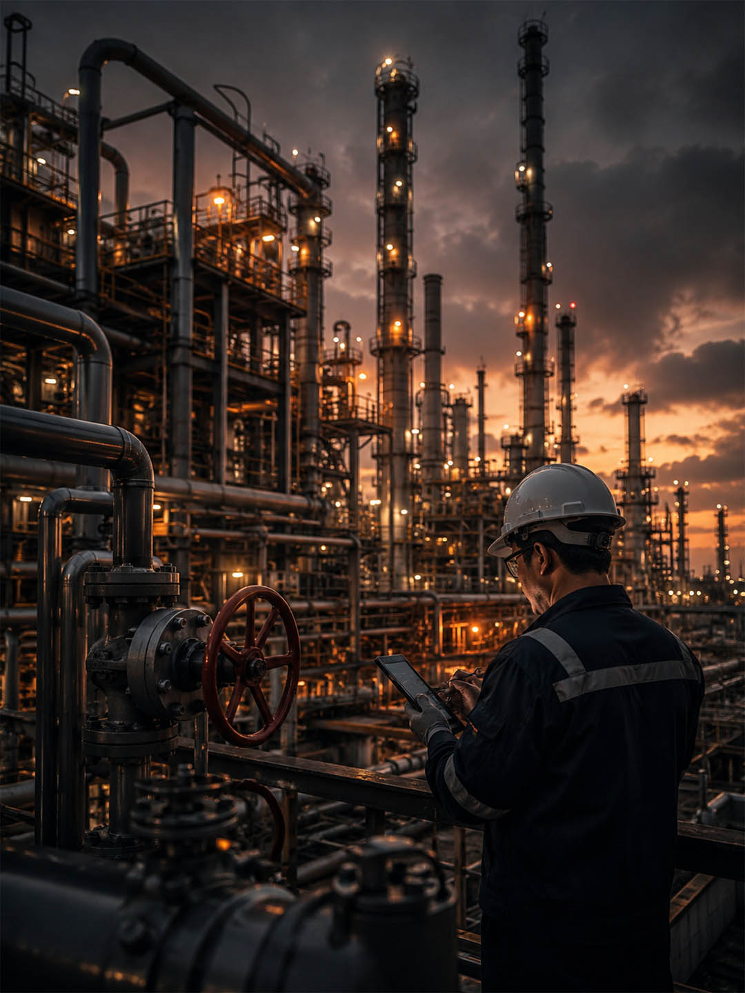 Petrochemical process facility and quality control operations