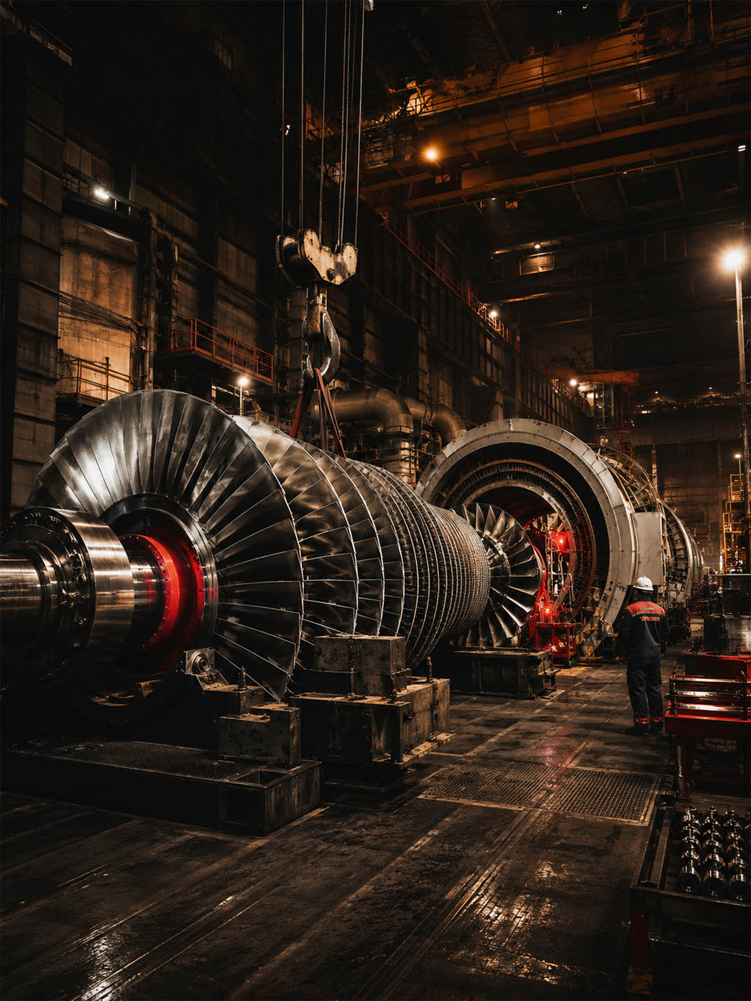 Power generation turbine maintenance hall