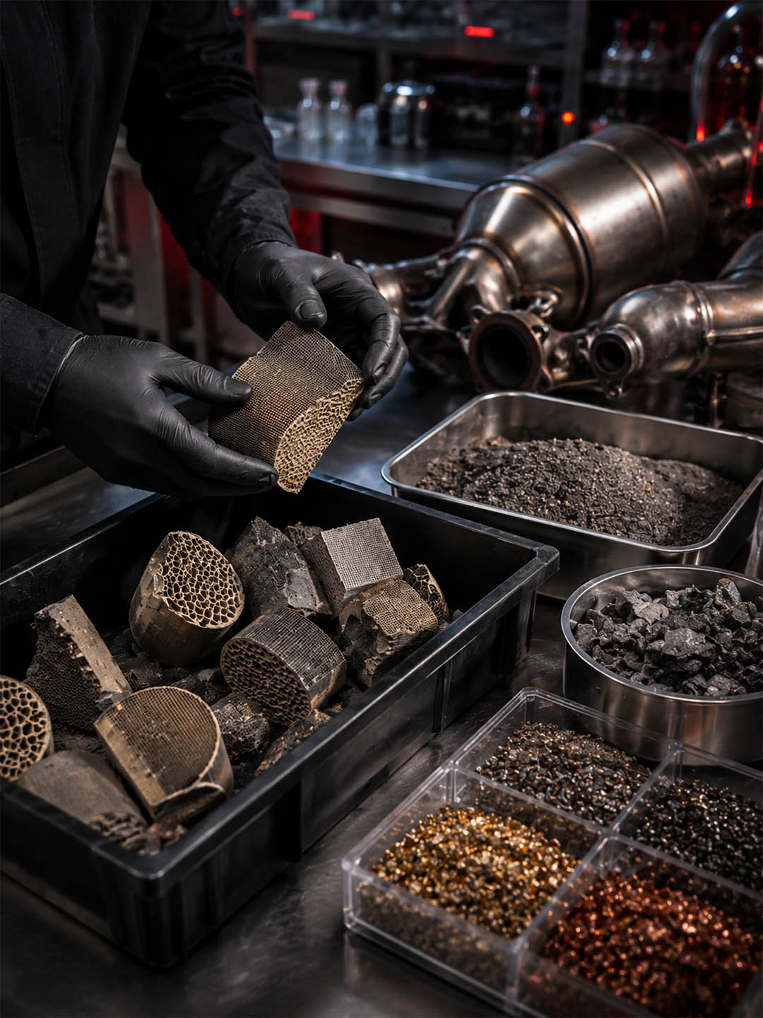 Automotive catalyst recycling and precious metal recovery