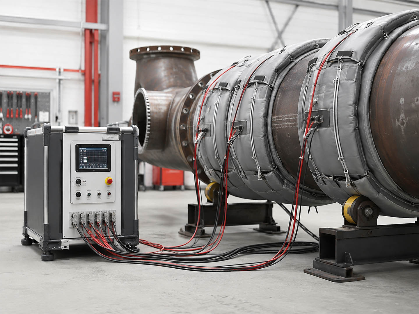 Post-weld heat treatment control equipment and heating elements