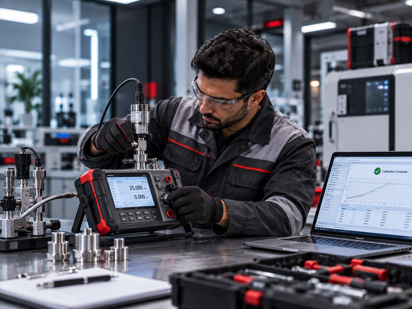 Instrument calibration and service support with reference measurement equipment